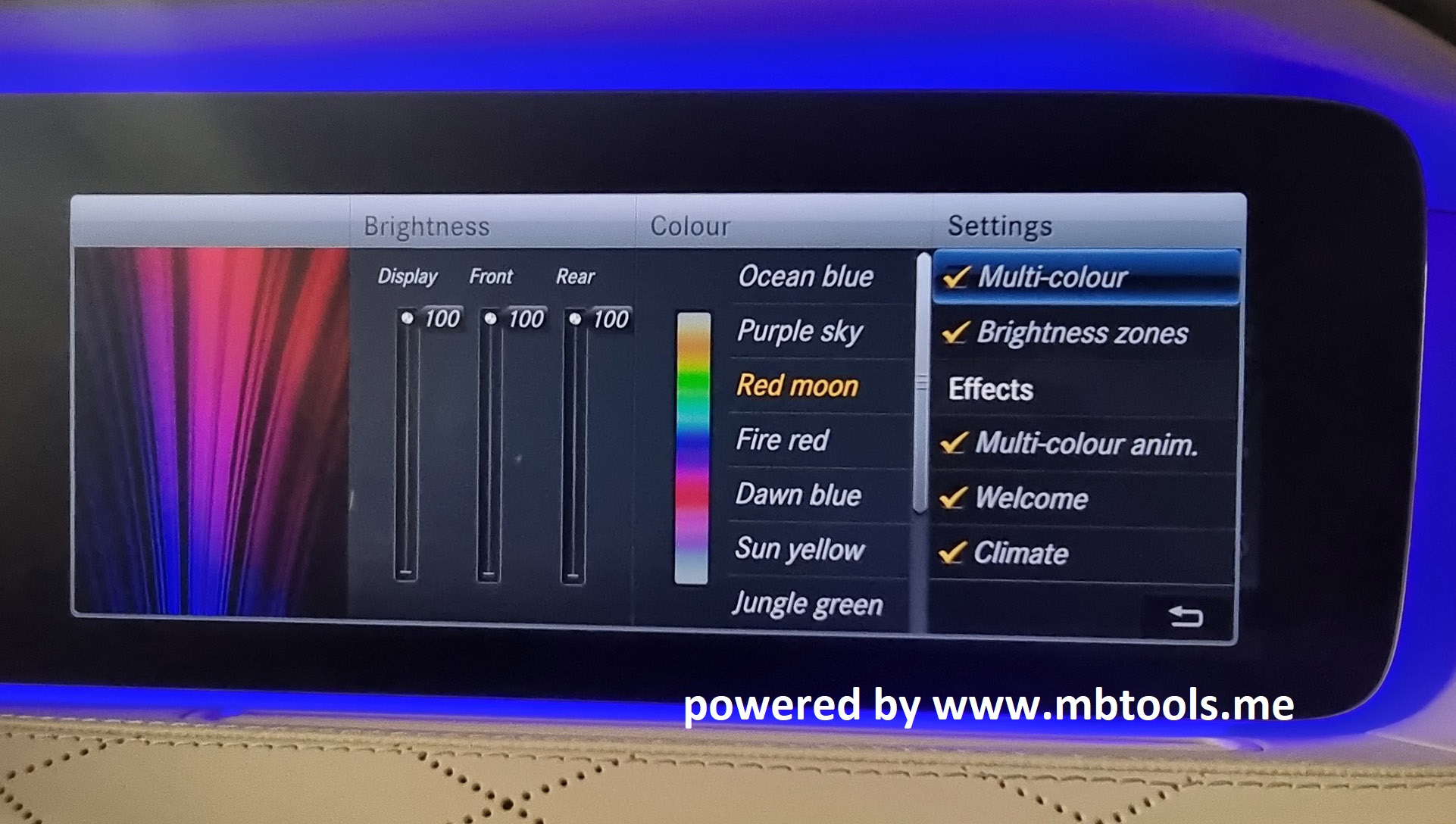 Headunit/Navi Enable retrofitted ambient light