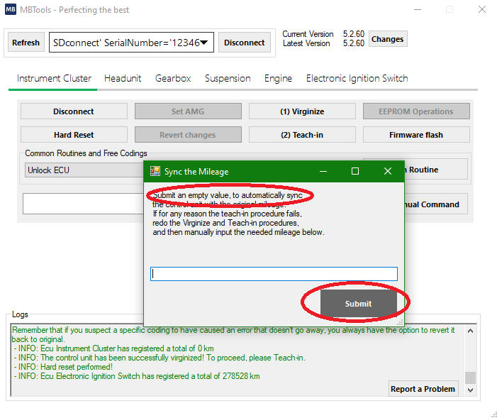 Instrument cluster mileage