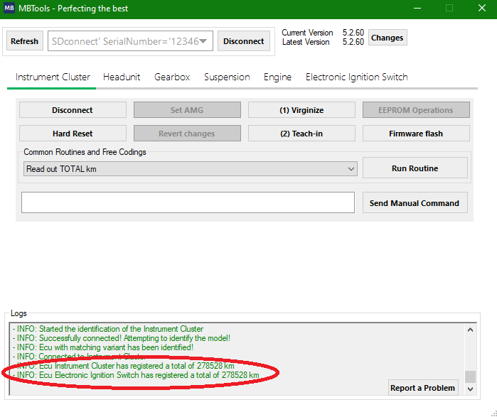 Instrument cluster mileage