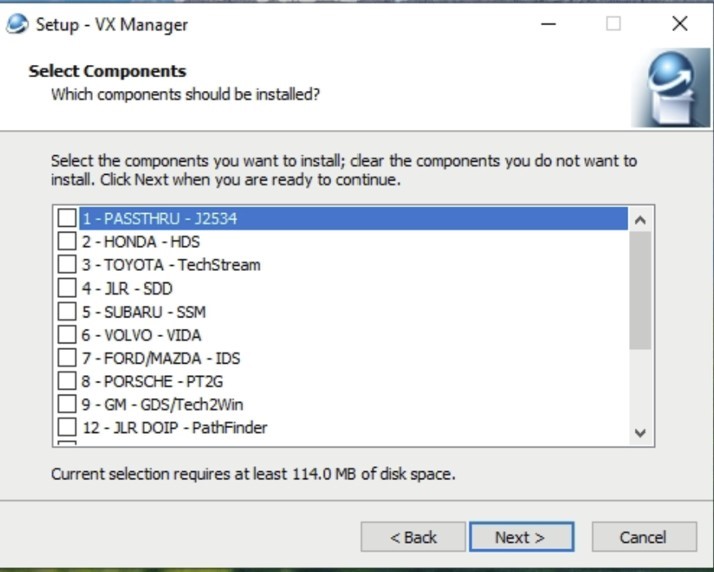 Setup VX Manager