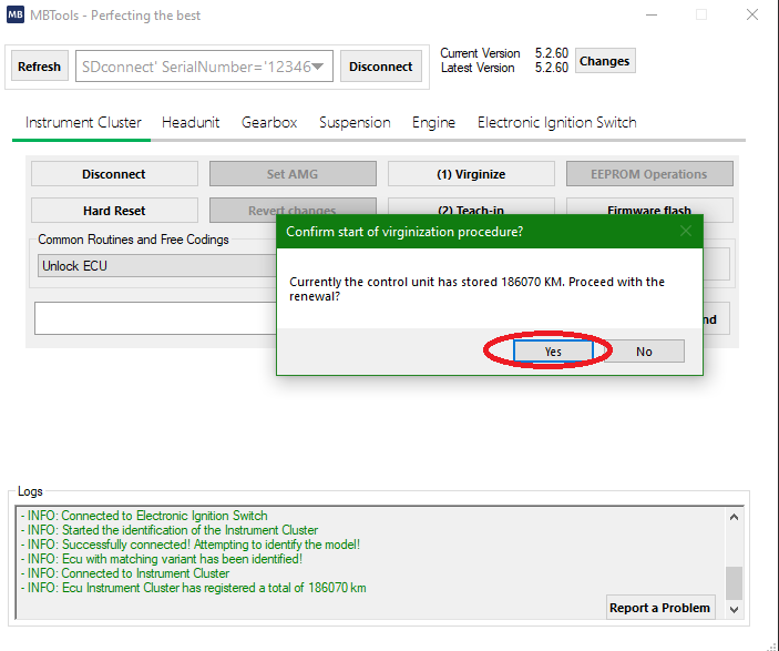 Instrument cluster renew mileage